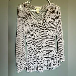 Christie & Jill Crochet Knit Top Size Medium